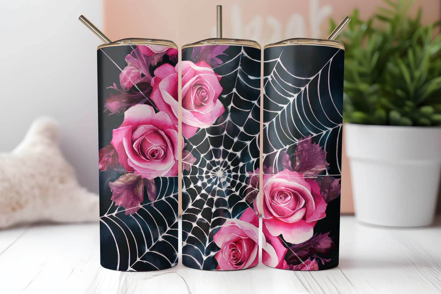 Spider Web Roses 20oz Tumbler