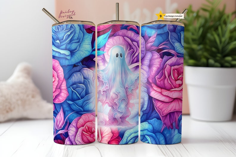 Ghost And Roses 20oz Tumbler