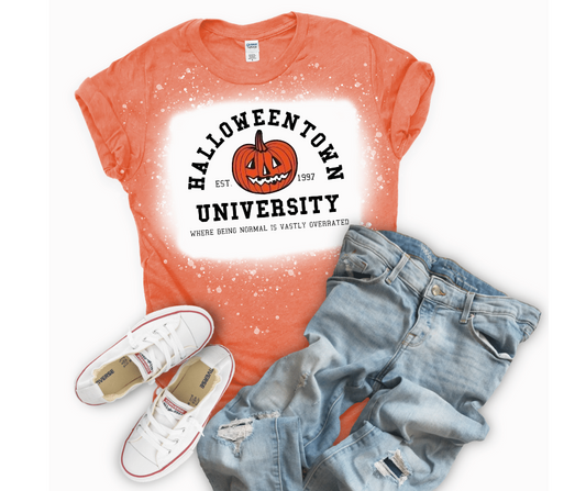 Halloween Town University Bleached Tee