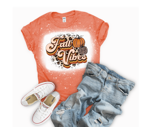 Fall Vibes Bleached Tee