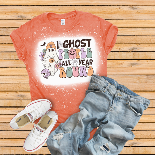 I Ghost People All Year Round Bleached Tee