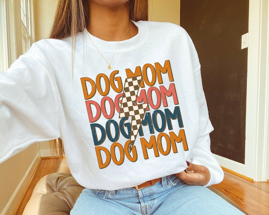 Dog Mom Stacked Lightening Bolt